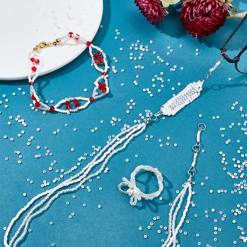 PH PandaHall PandaHall Elite 6000 Pcs 11/0 Glass Seed Beads Opaque White Round Pony Bead Waist Beads Mini Spacer Beads Diameter 2mm for Bracelet Jewelry Making - Image 4